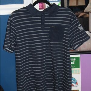 Buffalo David Bitton Navy Striped Men's Polo Shirt